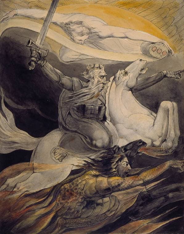 Blake: Death on a Pale Horse, ca 1800 (Cambridge: Fitzwilliam Museum)
