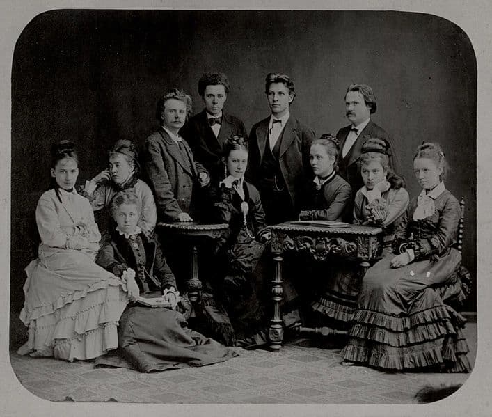Edvard Grieg with friends in Leipzig