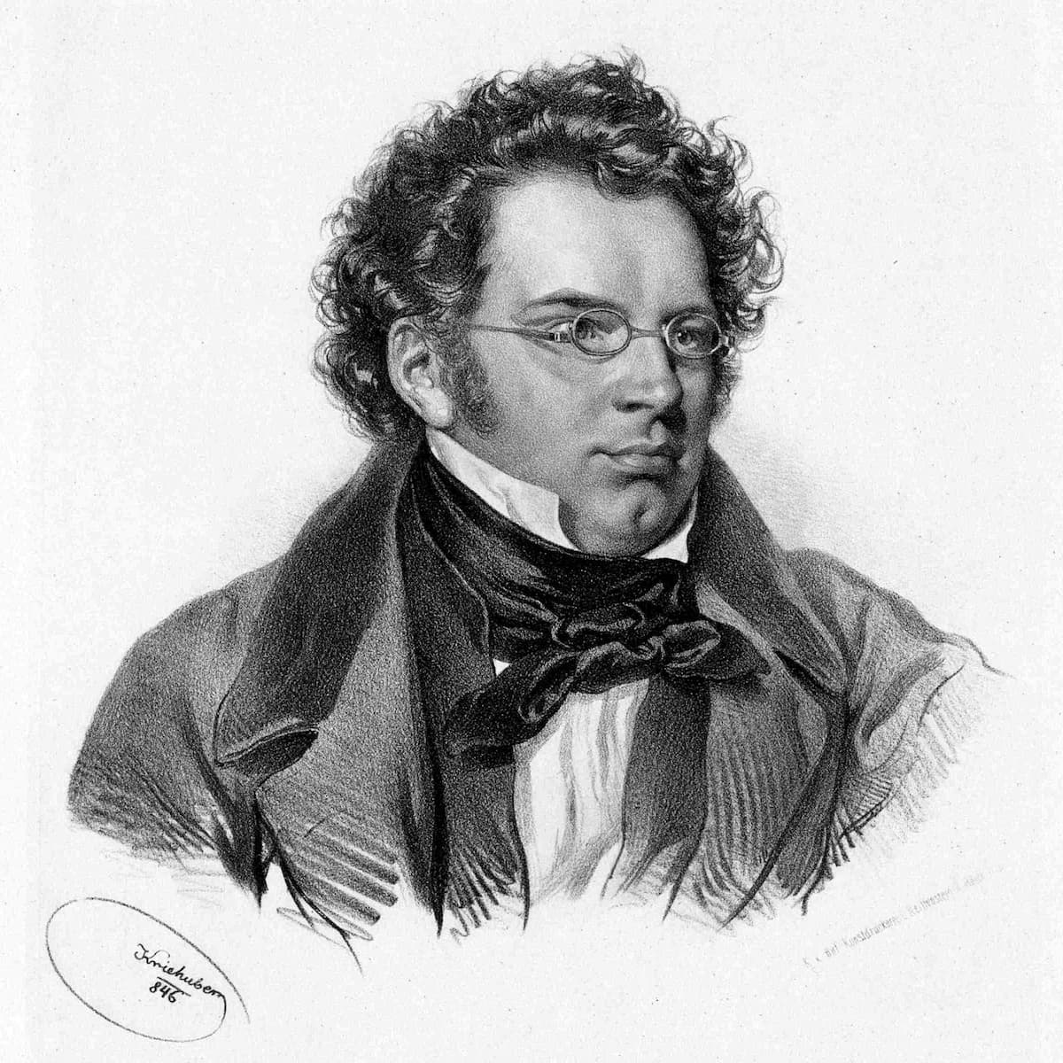 Josef Kriehuber: Franz Schubert, 1846 (Vienna, Austrian National Library)