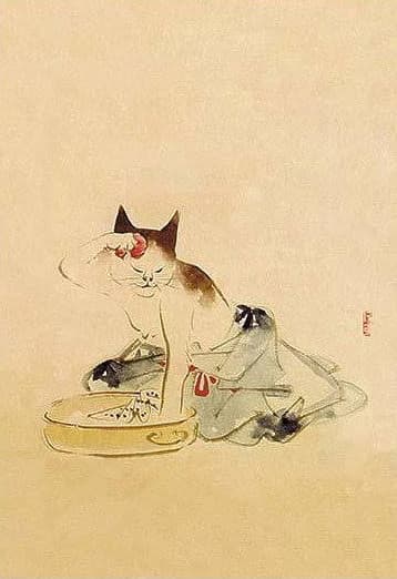Hiroshige: Cat Bathing