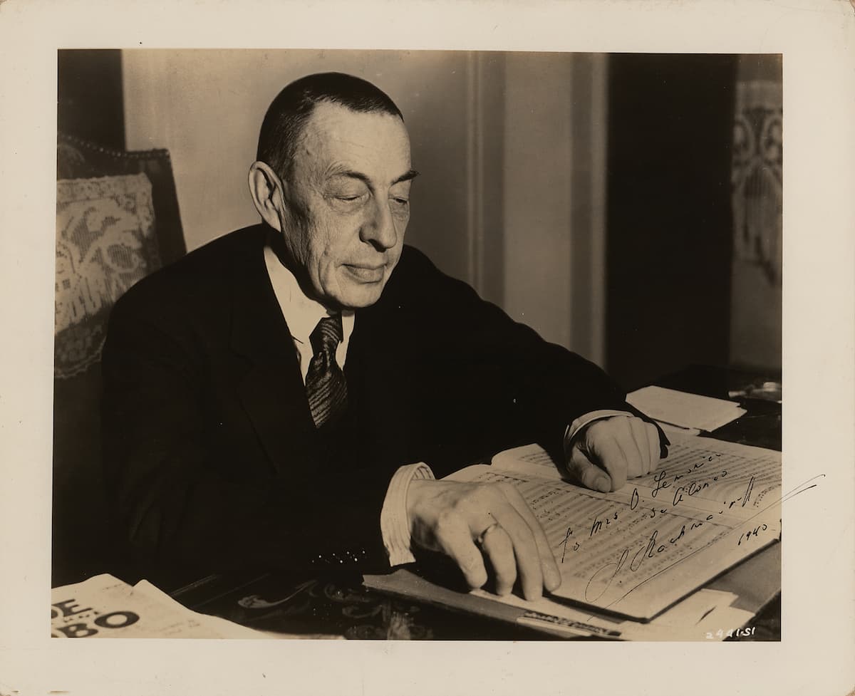 A signed photograph of composer Sergei Rachmaninoff