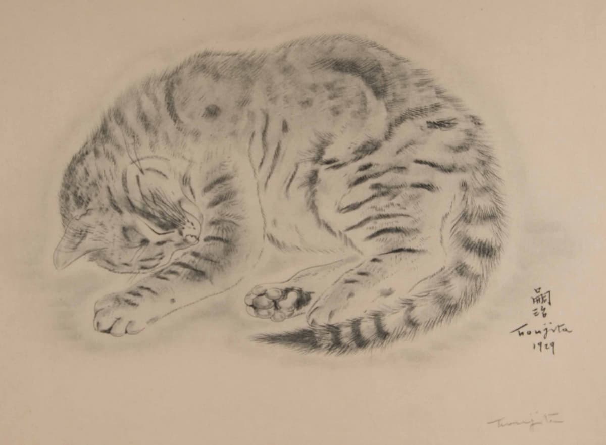 Foujita: A Book of Cats: A Sleeping Cat, 1930