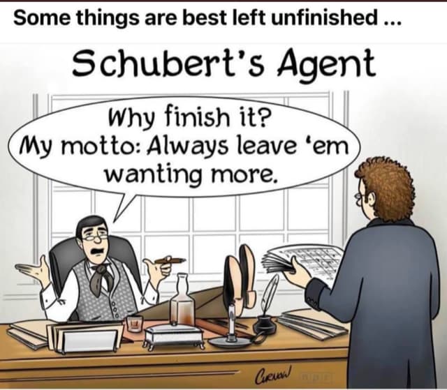 Schubert's Unfinished Symphony classical music joke