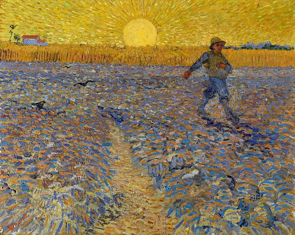 Van Gogh: The Sower (after Jean-François Millet), 1888.( Otterlo, Kröller-Müller Museum)