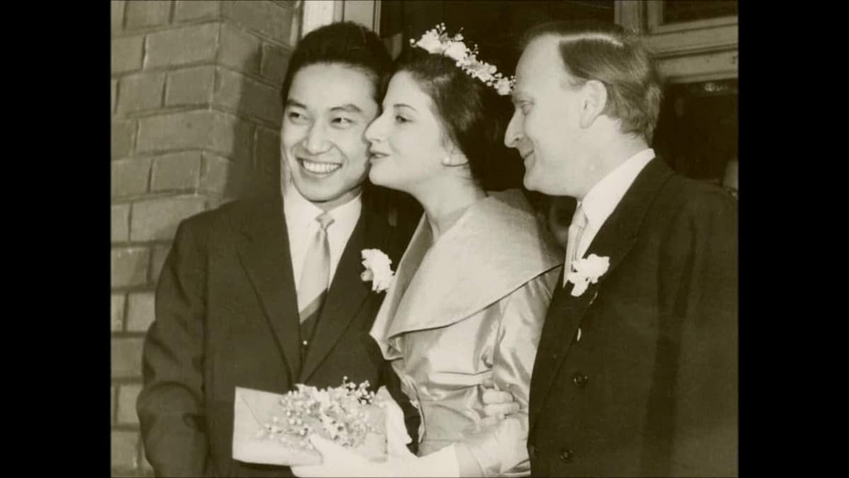 Fou Ts'ong with his wife Zamira Menuhin and violinist Yehudi Menuhin