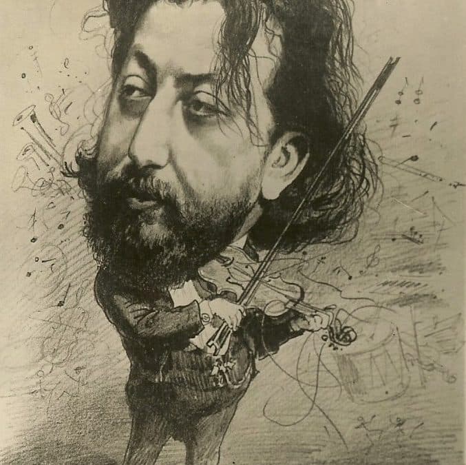 Caricature of Henryk Wieniawski, 1877