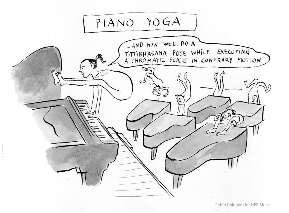 piano yoga music joke