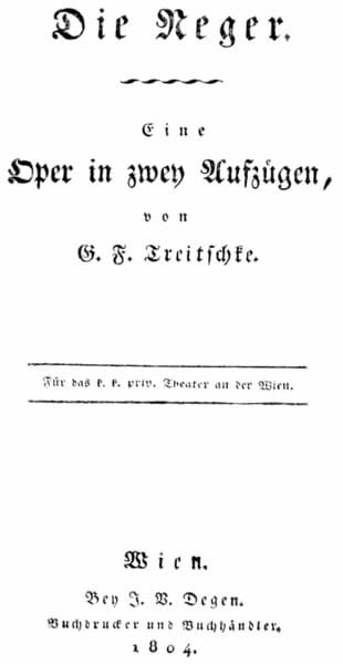 Antonio Salieri’s The Negroes, title page of the libretto
