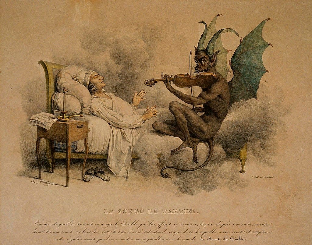 "Tartini's Dream" by Louis-Léopold Boilly (1761-1845). Illustration of the legend behind Giuseppe Tartini's "Devil's Trill Sonata".