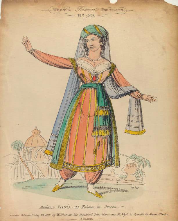 Lucia Elisabeth Vestris (née Bartolozzi) as Fatima in Carl Maria von Weber's opera Oberon