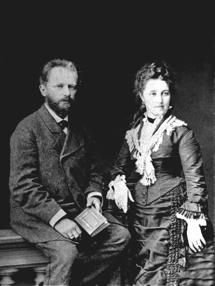 Tchaikovsky in 1877 with his wife Antonina