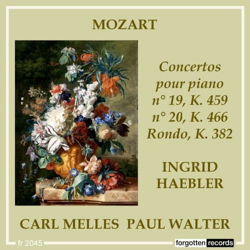 MOZART-CONCERTOS POUR PIANO N° 19 ET 20-RONDO EN RÉ MAJEUR-INGRID HAEBLER-CARL MELLES-PAUL WALTER album cover
