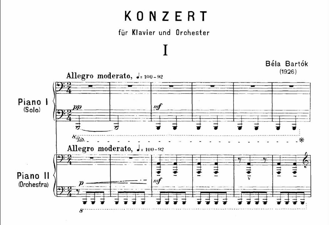 Bartók’s Piano Concerto No. 1 music score