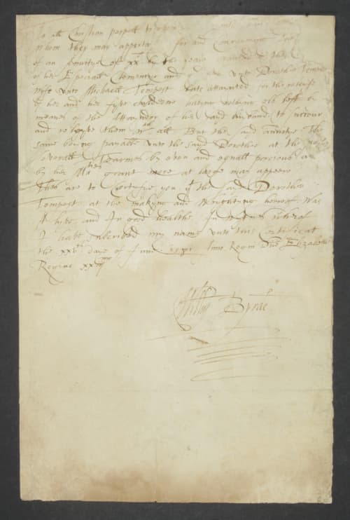 William Byrd's autograph letter
