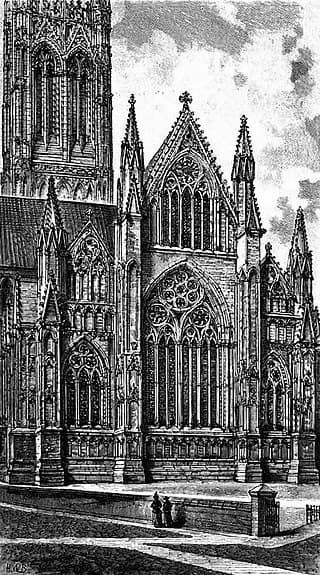 Exterior View of the East End of Lincoln, Development & Character of Gothic Architecture (1890)