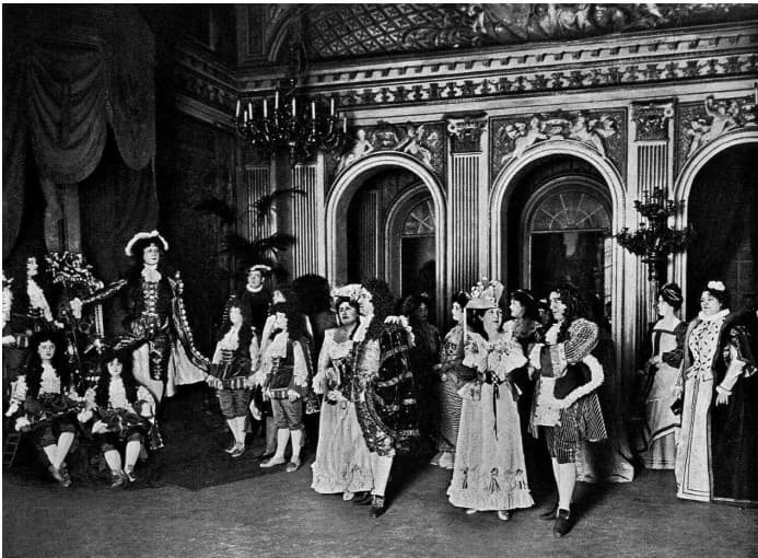 Final scene of Die Heirat wider Willen at the world premiere performance at the Royal Opera House in Berlin (1905)
