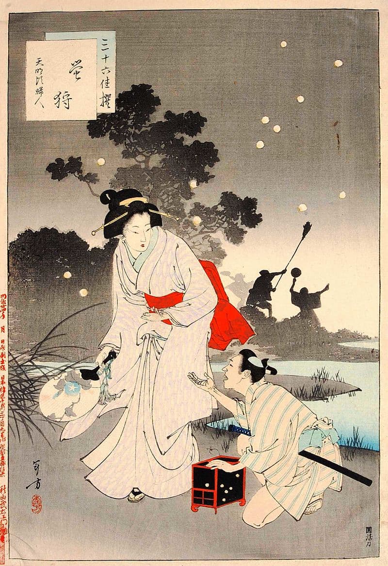 Mizuno Toshikata: Hotarugari, Firefly Catching, 1891