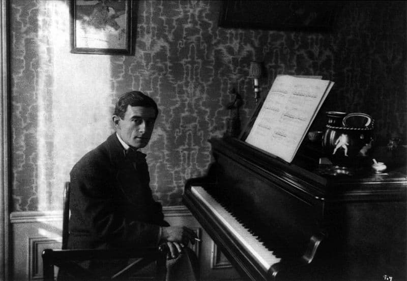 Maurice Ravel at the piano, 1912