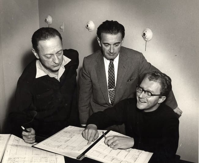 Miklós Rózsa, Jascha Heifetz and Walter Hendl