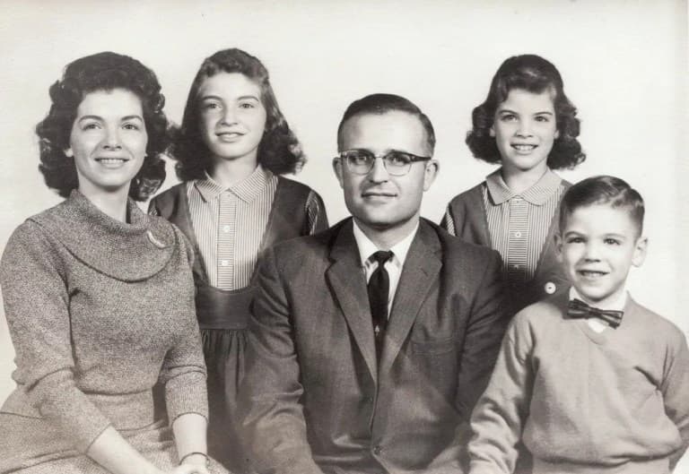 Young Thomas Hampson with his parents and siblings