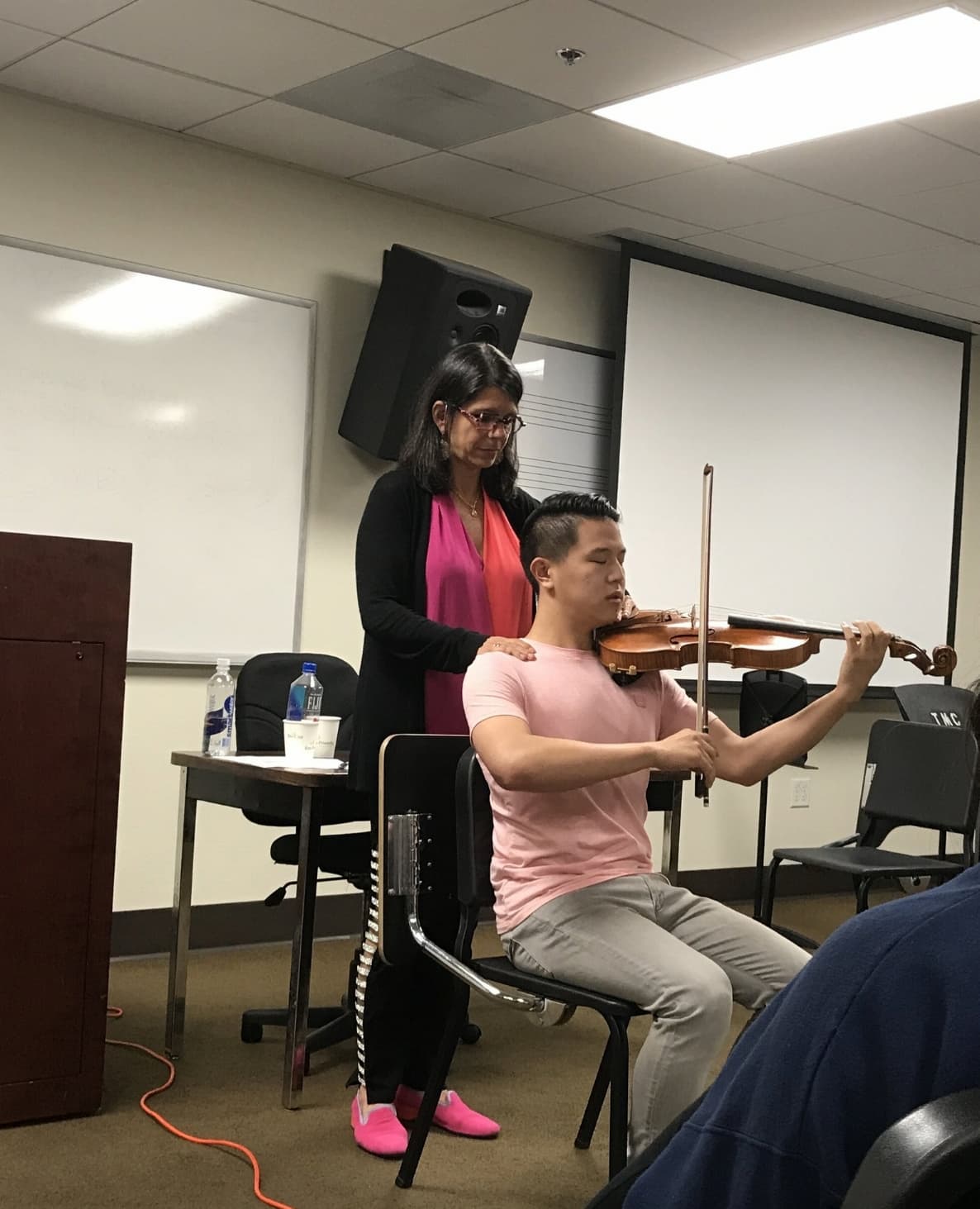 Pamela Frank in a session of “Fit as a Fiddle”