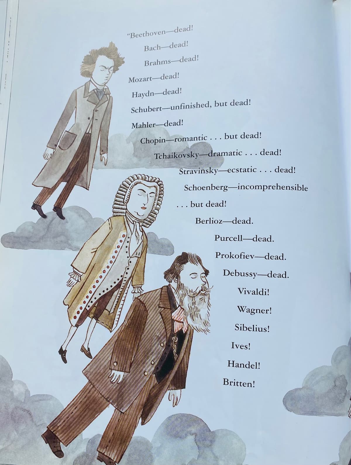 "The Composer is Dead", written by Lemony Snicket, published by HarperCollins and illustrated by Carson Ellis