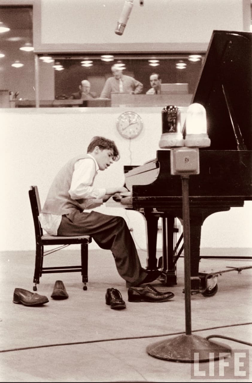 The young Glenn Gould in a recording session