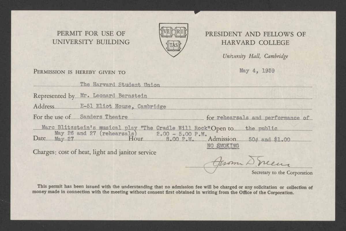 Bernstein's Harvard permit