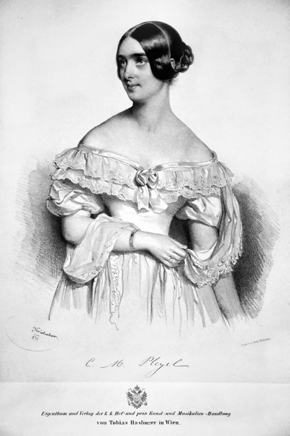 Marie Moke-Pleyel (lithograph by Josef Kriehuber, 1839)