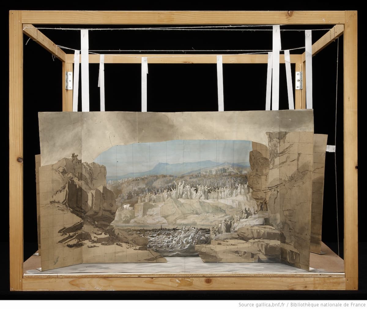 Edouard Despléchin: Moïse, Act IV: Passade de la Mer Rouge, front view, 1863 (Gallica ark:/12148/btv1b7003329b)