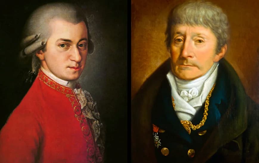Wolfgang Amadeus Mozart and Antonio Salieri