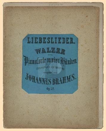 Score cover of Johannes Brahms' Liebeslieder Waltzes