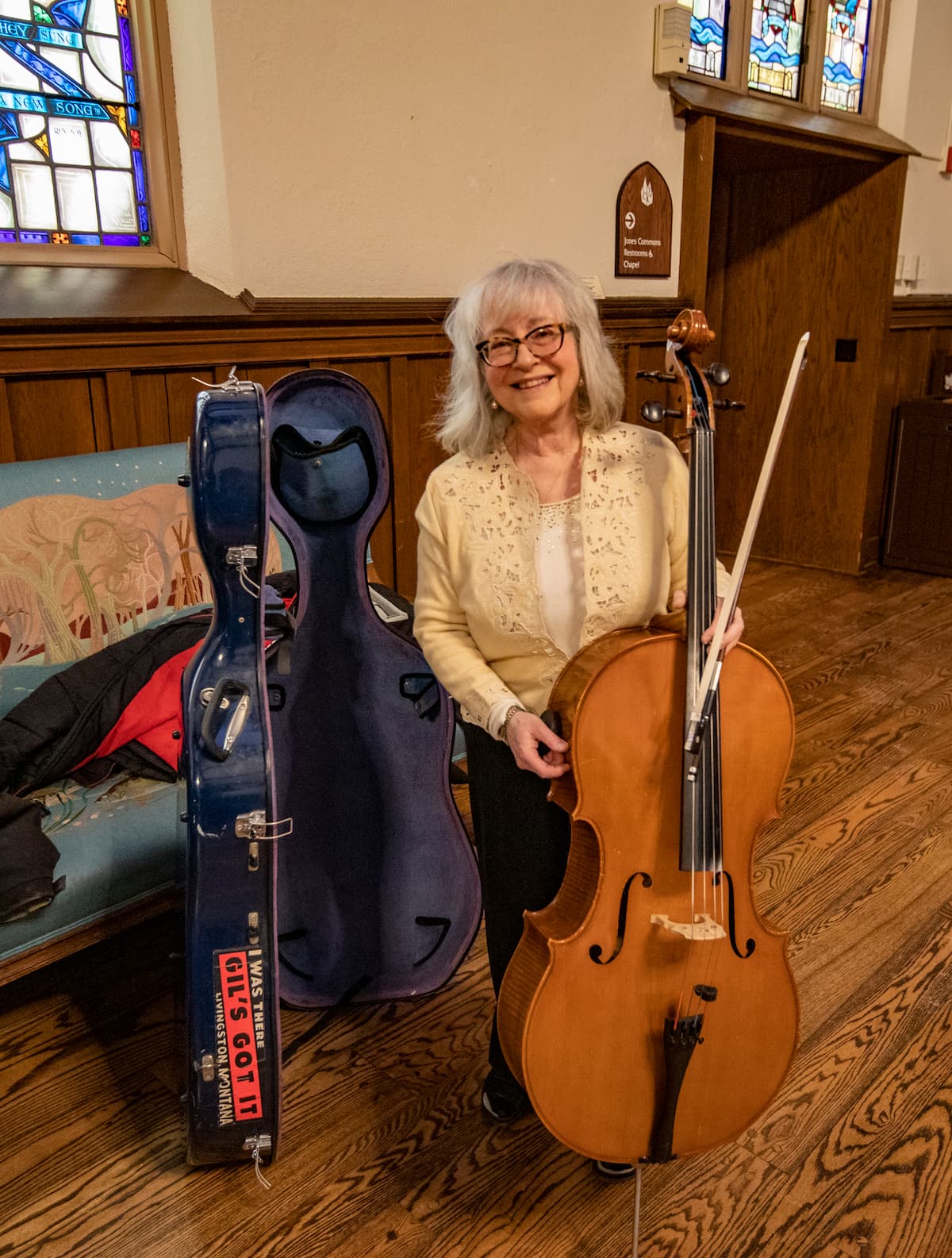 Janet Horvath with her cello