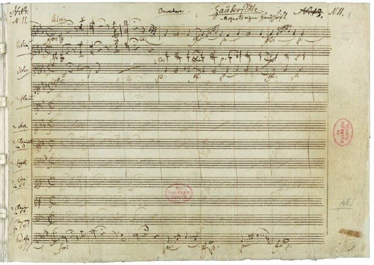 Mozart's autograph score of The Magic Flute