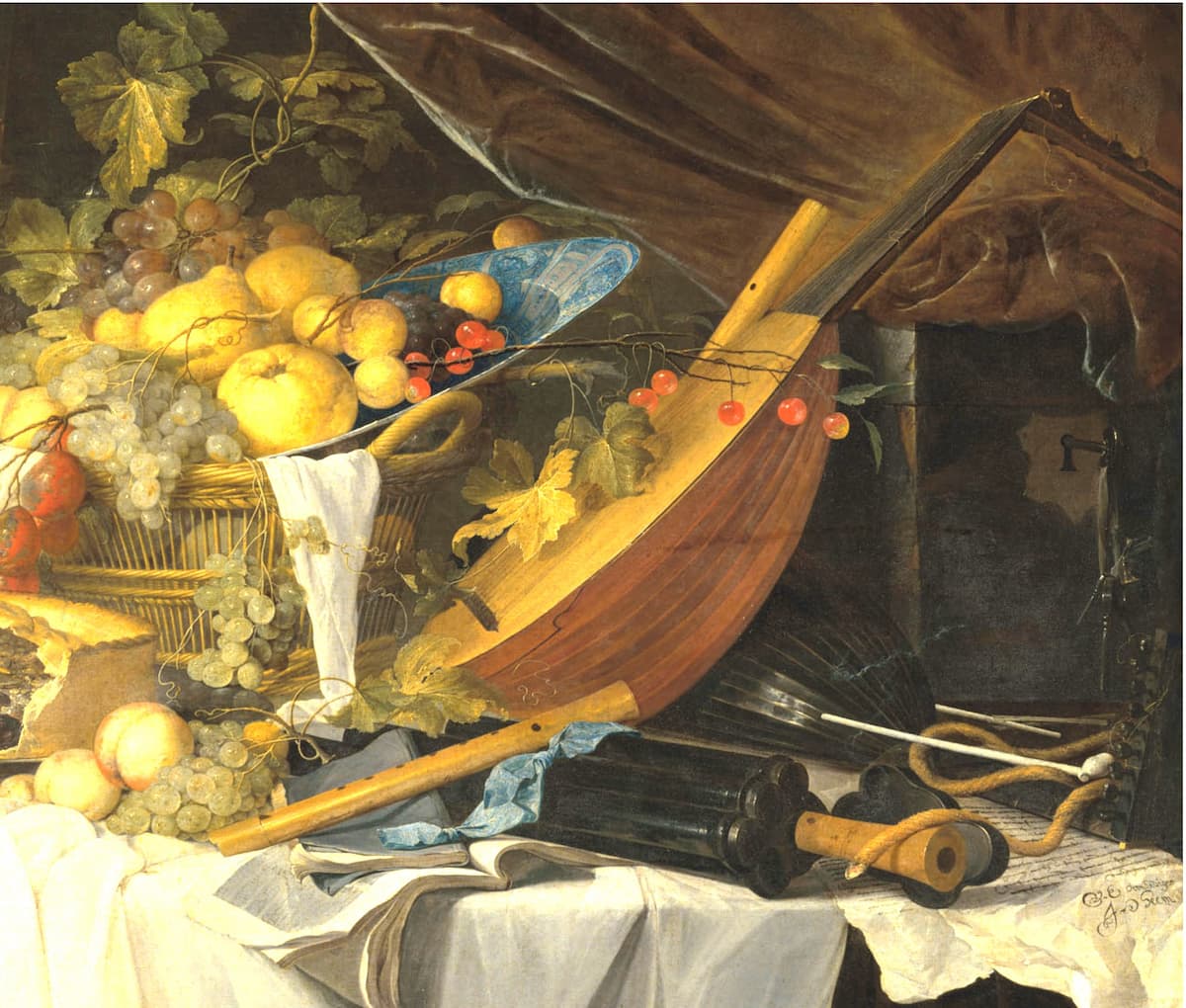 de Heem: A Banquet Still Life – detail of right side, ca.1640–1643 (private collection, temporary exhibition at Fitzwilliam Museum until 2025)