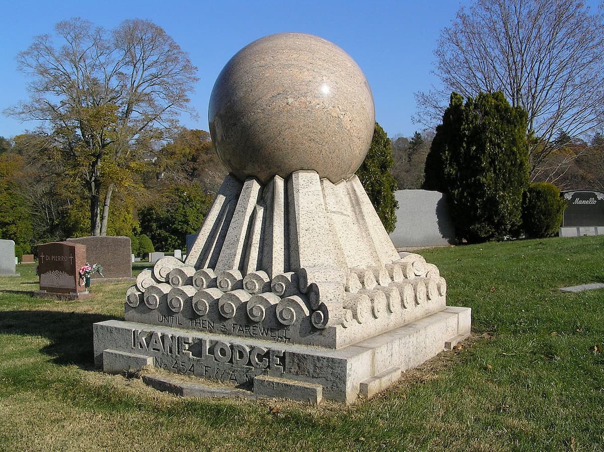 The Kane Lodge sphere in Kensico Cemetery