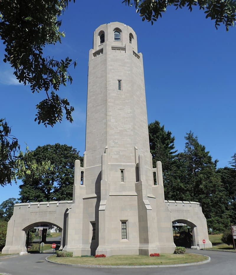 The Tower at the upper entrance of Kensico Cemetery (photo by Jim Henderson)