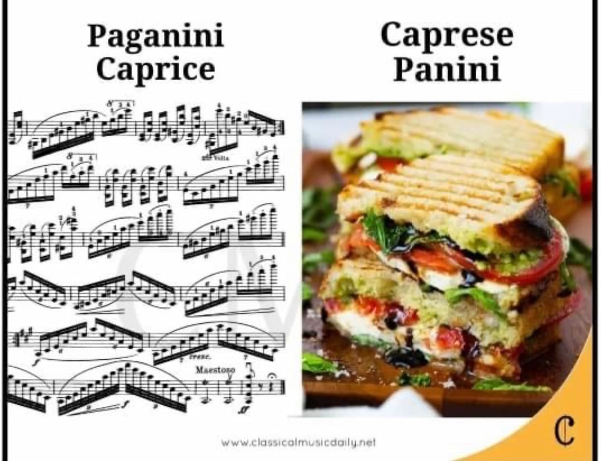 paganini caprice vs caprese panini music joke