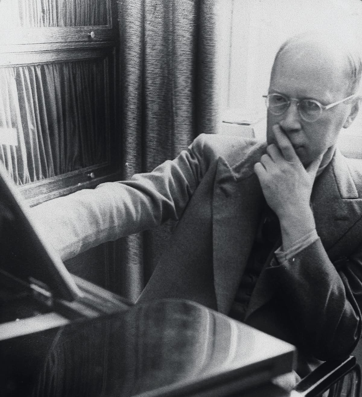 Sergei Prokofiev composing