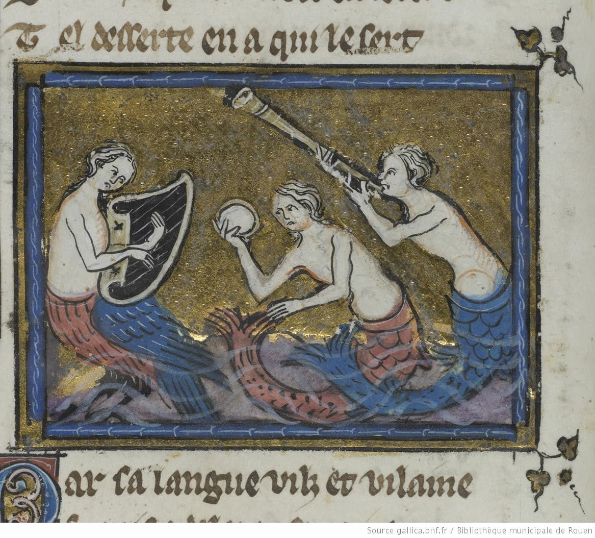 Ovid: Sirènes jouant de la musique, 1325 (Gallica: ark:/12148/btv1b100502162)