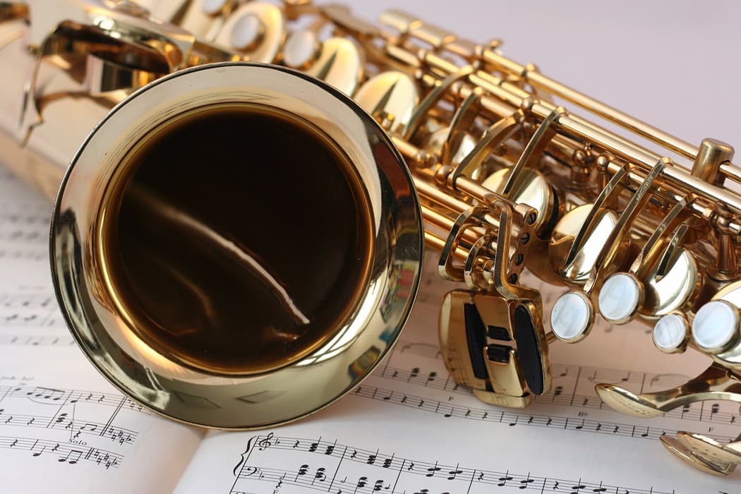 Saxophone on music score