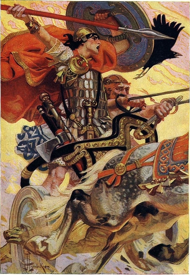 J.C. Leyendecker: Cuchulain in Battle, in T.W. Rolleston’s Myths and Legends of the Celtic Race, 1911