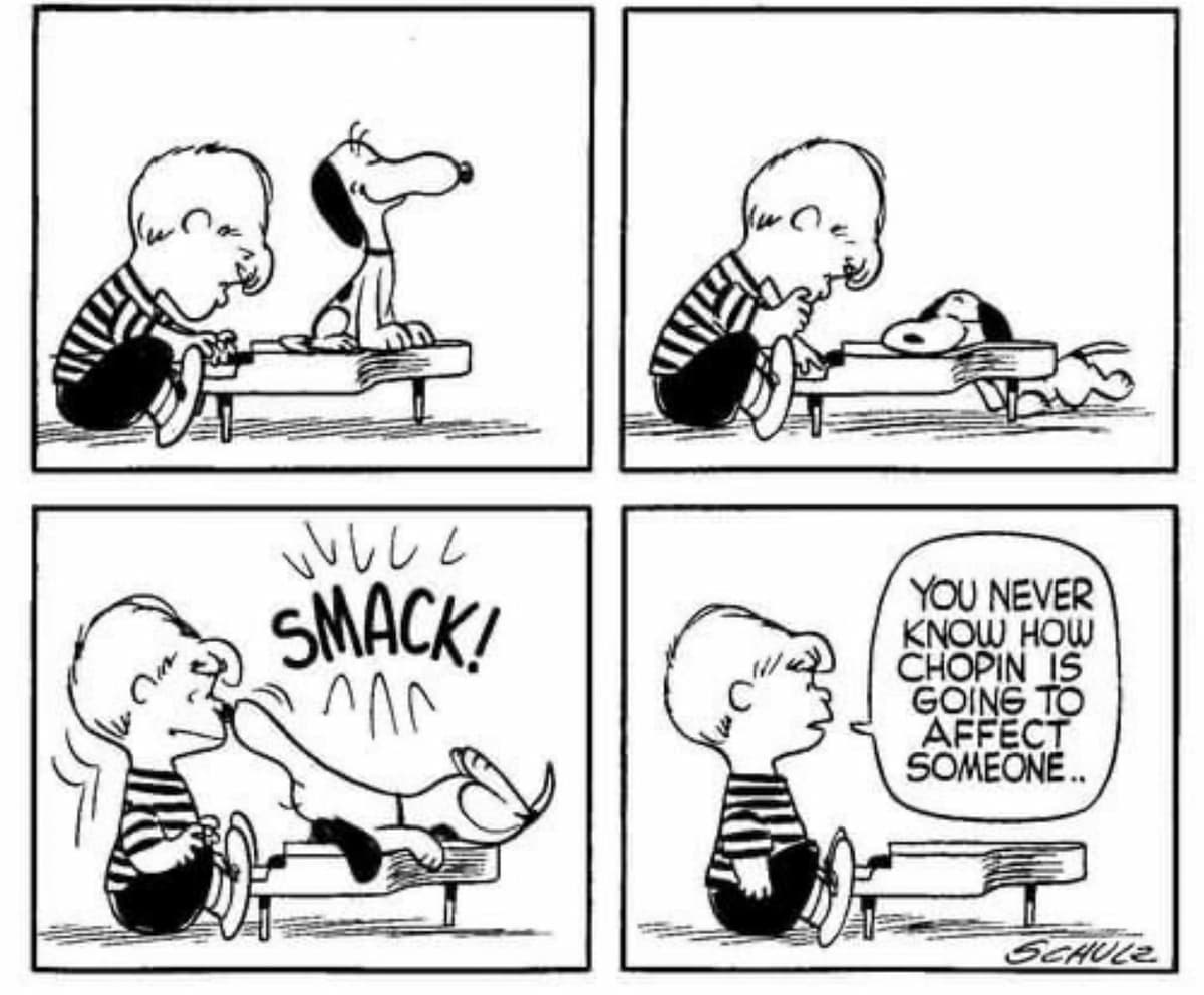 Snoopy cartoon about Chopin