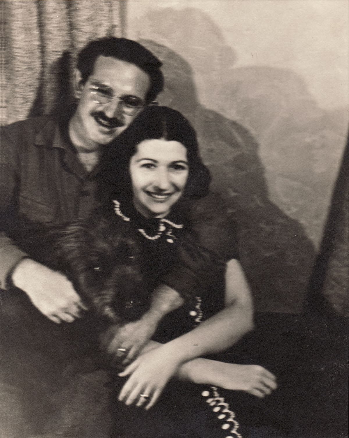 Ted and Roberta Thomas with their dog