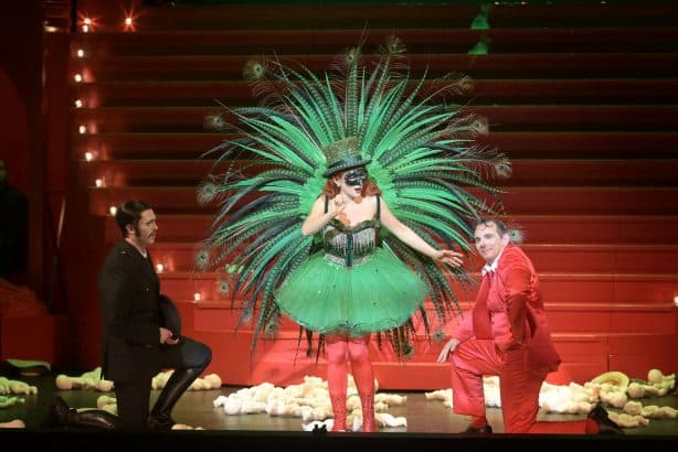 End of Act II: Tirésias’ return as a fortuneteller, babies scattered over the stage, 2023 (Photo by Vincent Pontet) (Théâtre des Champs-Élysées)