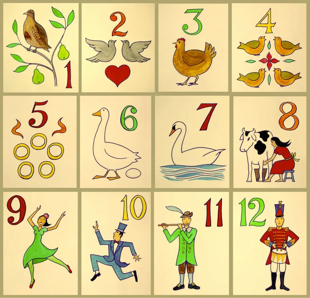 The Twelve Days of Christmas song poster