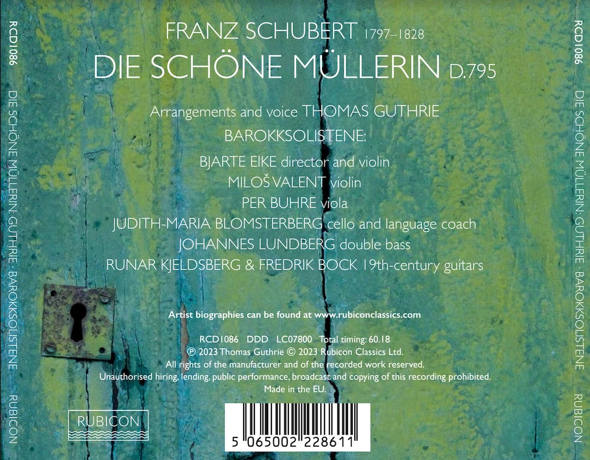 RCD1086 Schubert's Die Schöne Mullerin recording cover