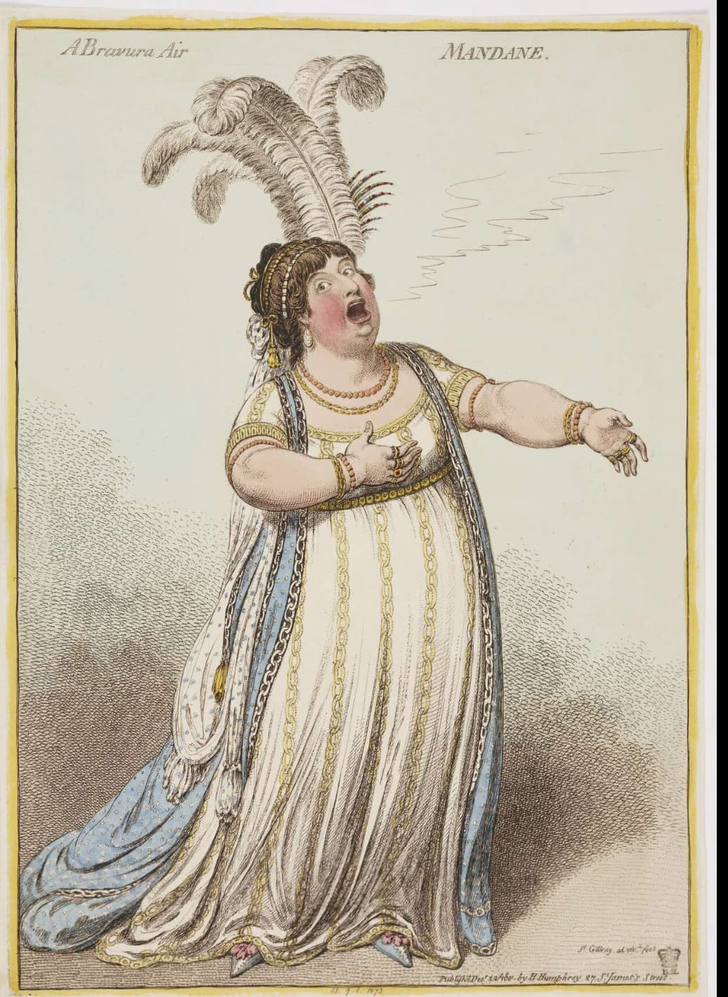 Gillray: A Bravura Air: Mandane, December 1801 (British Museum)