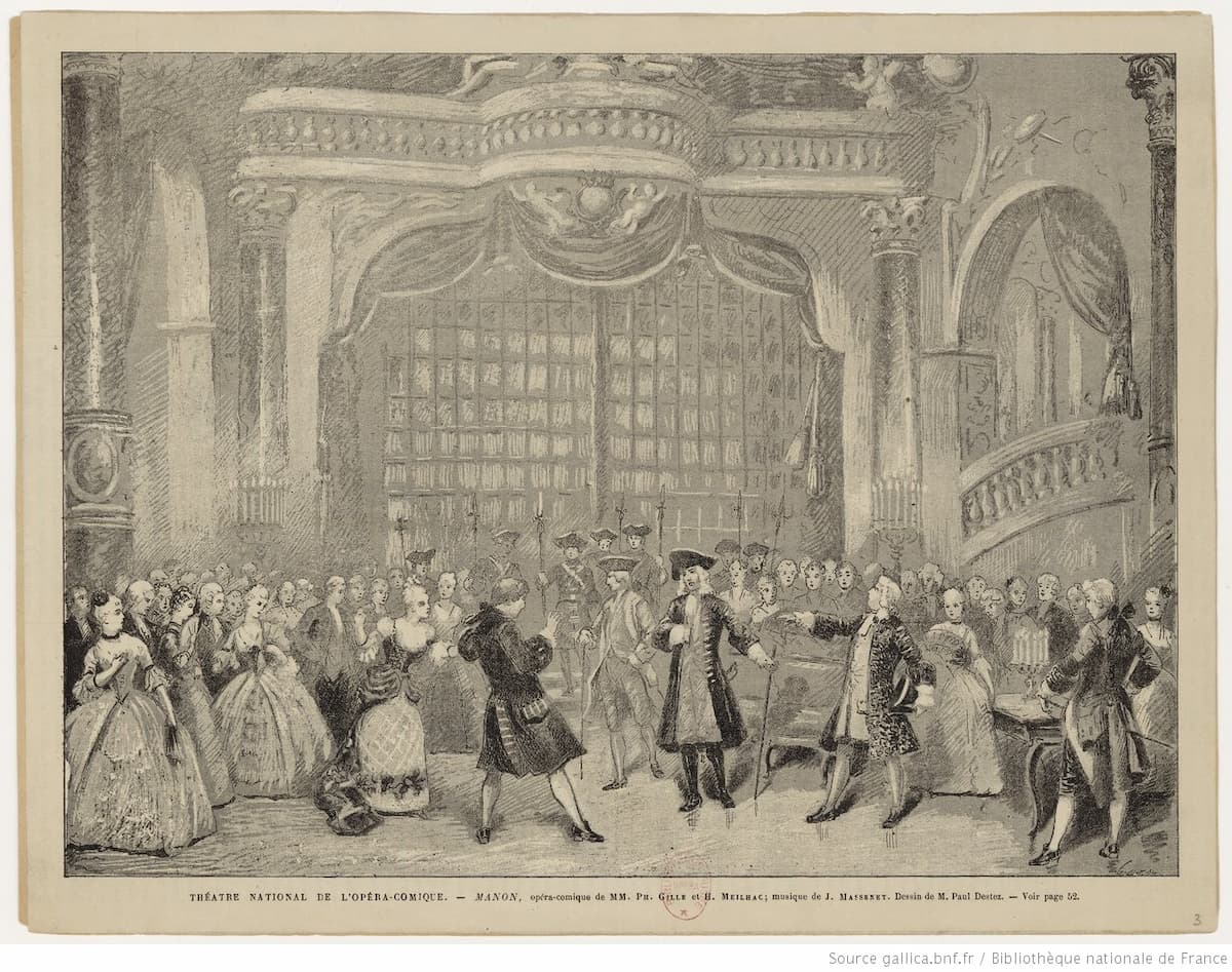 Massenet’s Manon at the National Theater of the Opera Comique, Paris, 1884