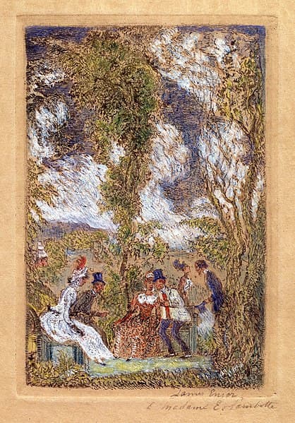 James Ensor: Minnetuin (Garden of Love) – coloured, 1888 (Museum voor Schone Kunsten Gent)
